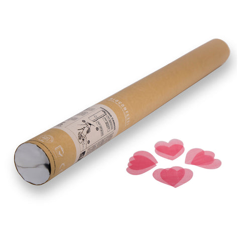 Carton 25 - BioConfetti Handheld Cannon 60CM - Pink Hearts