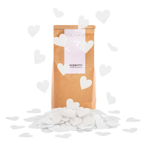BioConfetti Hearts Ø 55mm - White