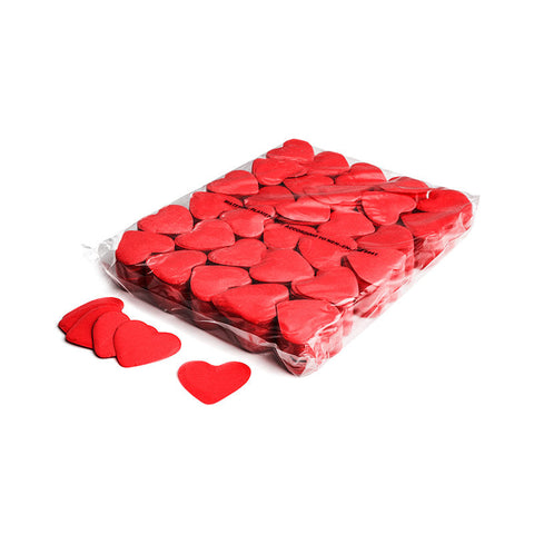 Slowfall confetti hearts Ø 55mm - Red