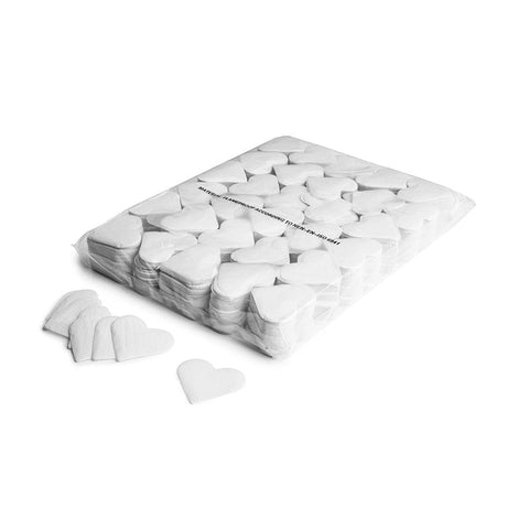 Slowfall confetti hearts Ø 55mm - White