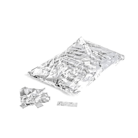 Metallic confetti rectangles 55x17mm - White